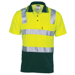 Cotton Back HiVis Two Tone Polo Shirt with CSR R/ Tape - Short sleeve