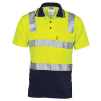 Cotton Back HiVis Two Tone Polo Shirt with CSR R/ Tape - Short sleeve