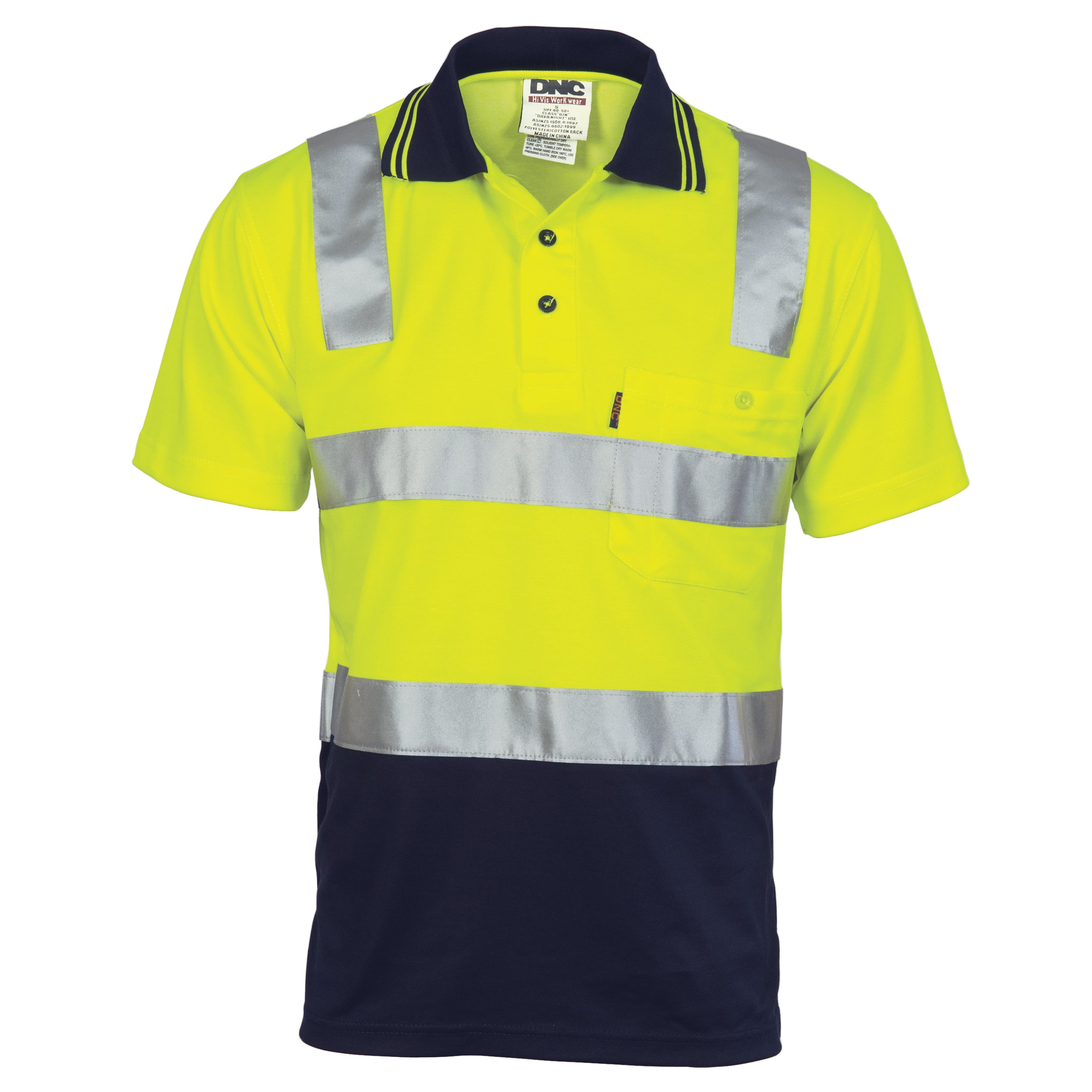 Cotton Back HiVis Two Tone Polo Shirt with CSR R/ Tape - Short sleeve