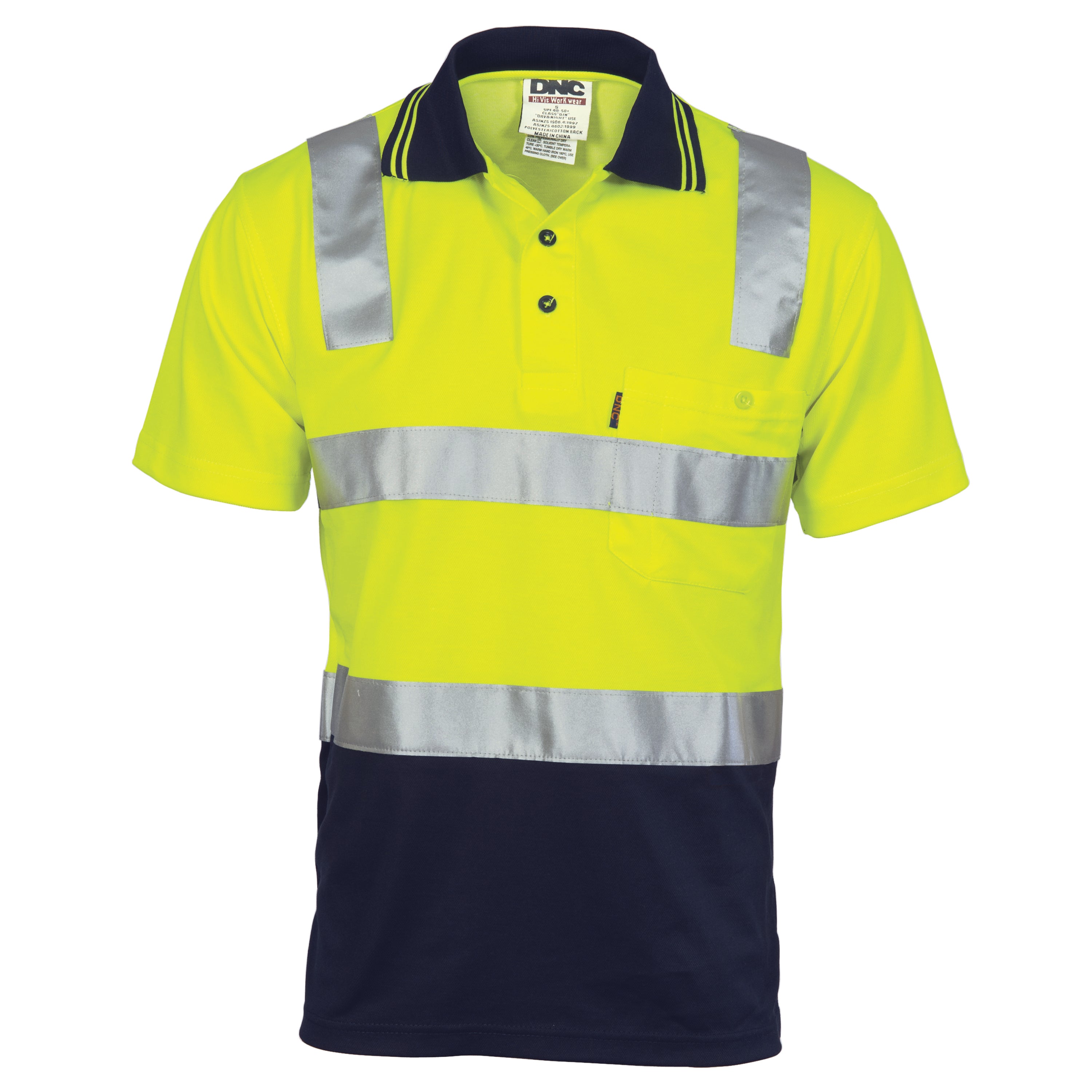 Cotton Back HiVis Two Tone Polo Shirt with CSR R/ Tape - Short sleeve