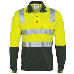 Cotton Back HiVis Two Tone Polo Shirt with CSR R/ Tape - L/S
