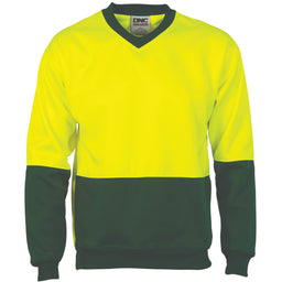 HiVis Two Tone Fleecy Sweat Shirt (Sloppy Joe) V-Neck