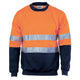 HiVis Two Tone Fleecy Sweat Shirt (Sloppy Joe) with CSR R/Tape Crew-Neck