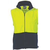 HiVis Two Tone Full Zip Polar Fleece Vest