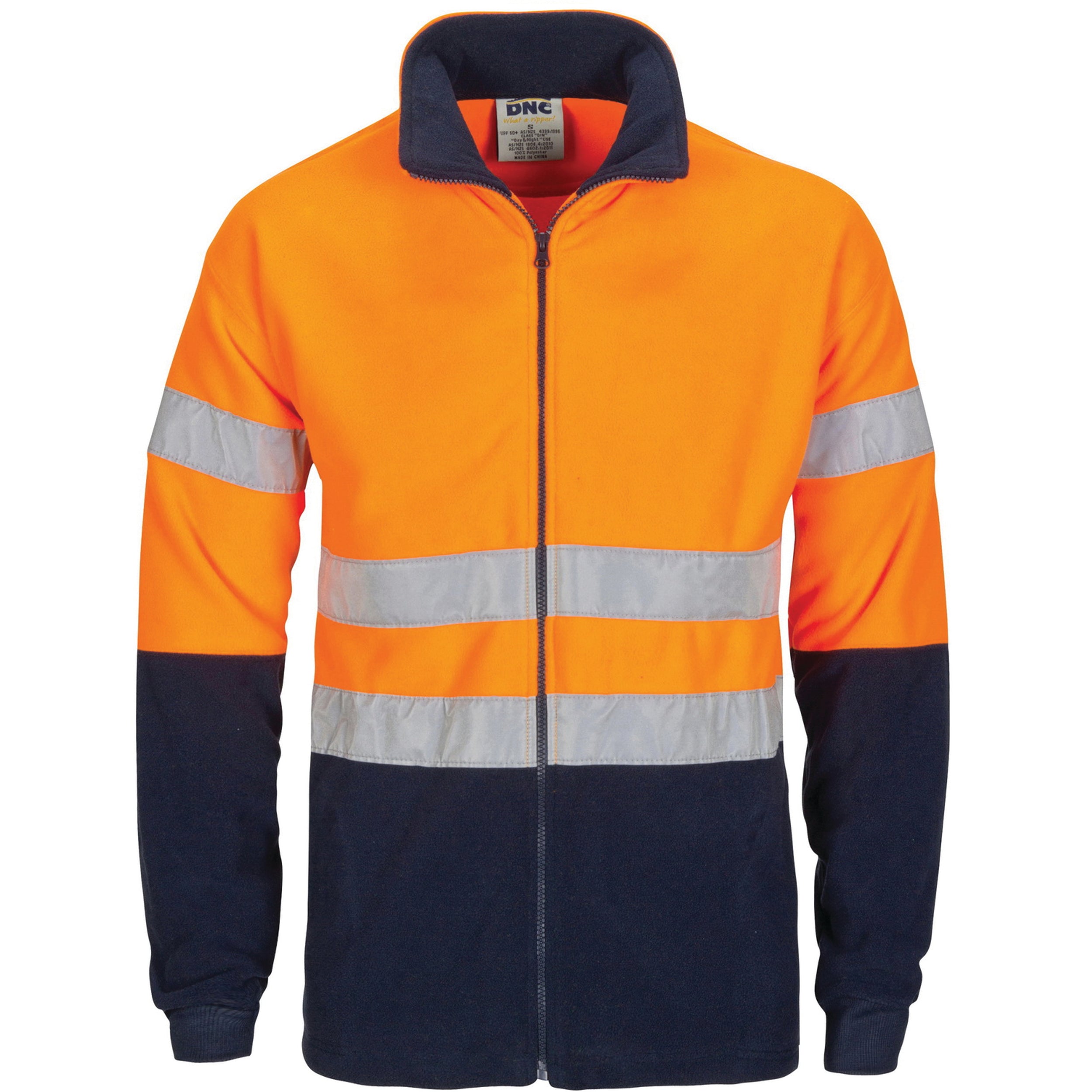 HiVis two tone full zip polar fleece with generic R/Tape