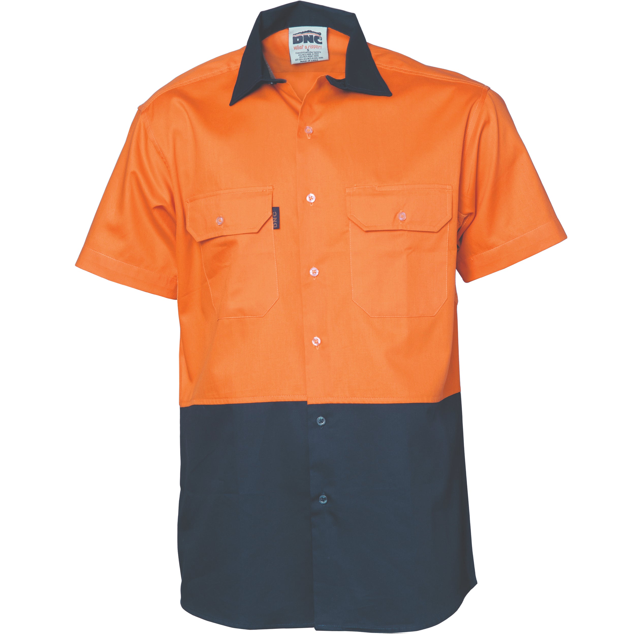 HiVis Two Tone Cotton Drill Shirt - Short Sleeve