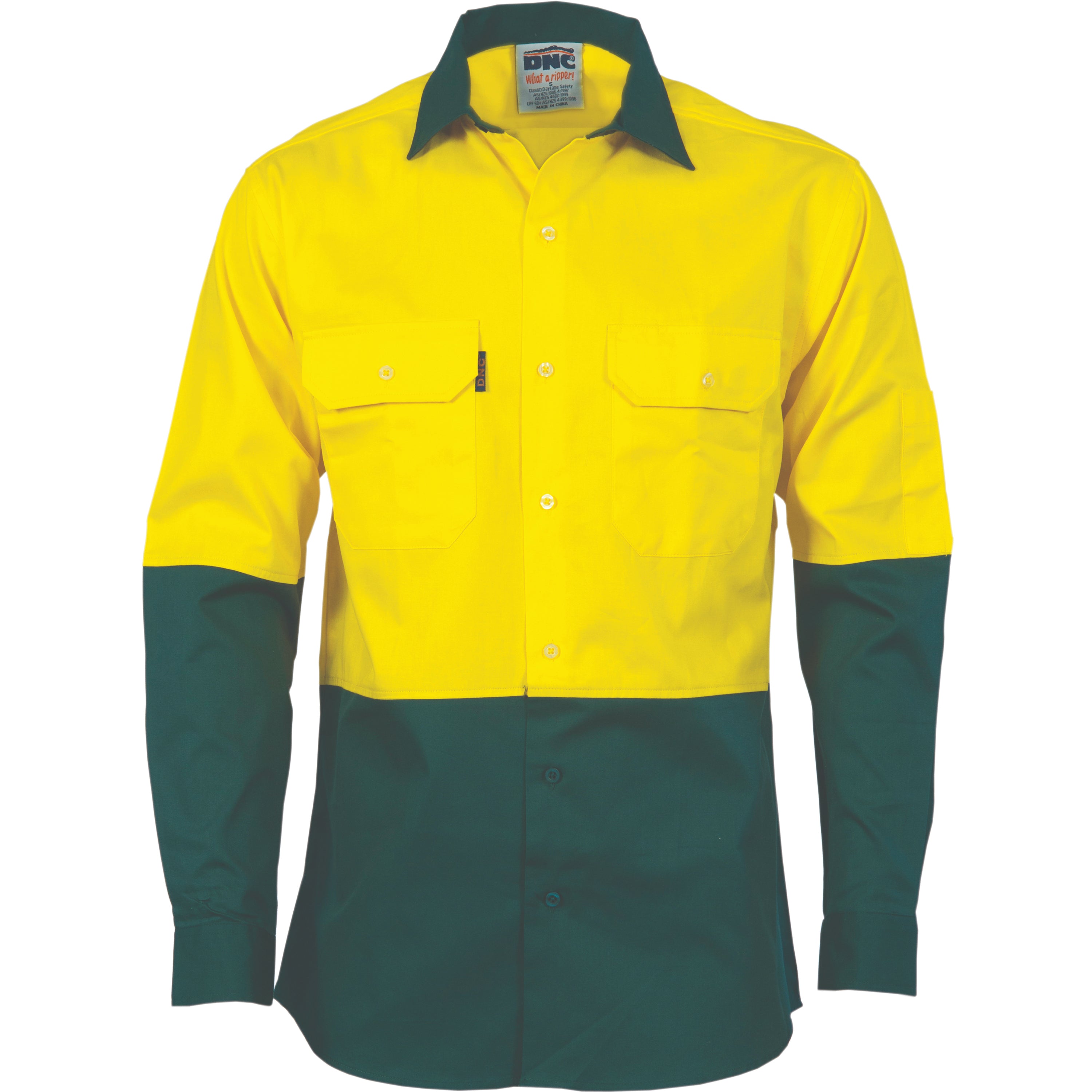 HiVis Two Tone Cotton Drill Shirt - Long Sleeve