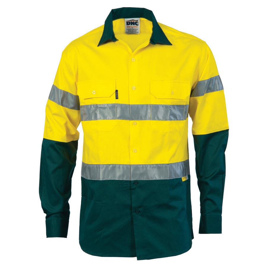 HiVis Two Tone Drill Shirt with 3M 8910 R/Tape - Long Sleeve