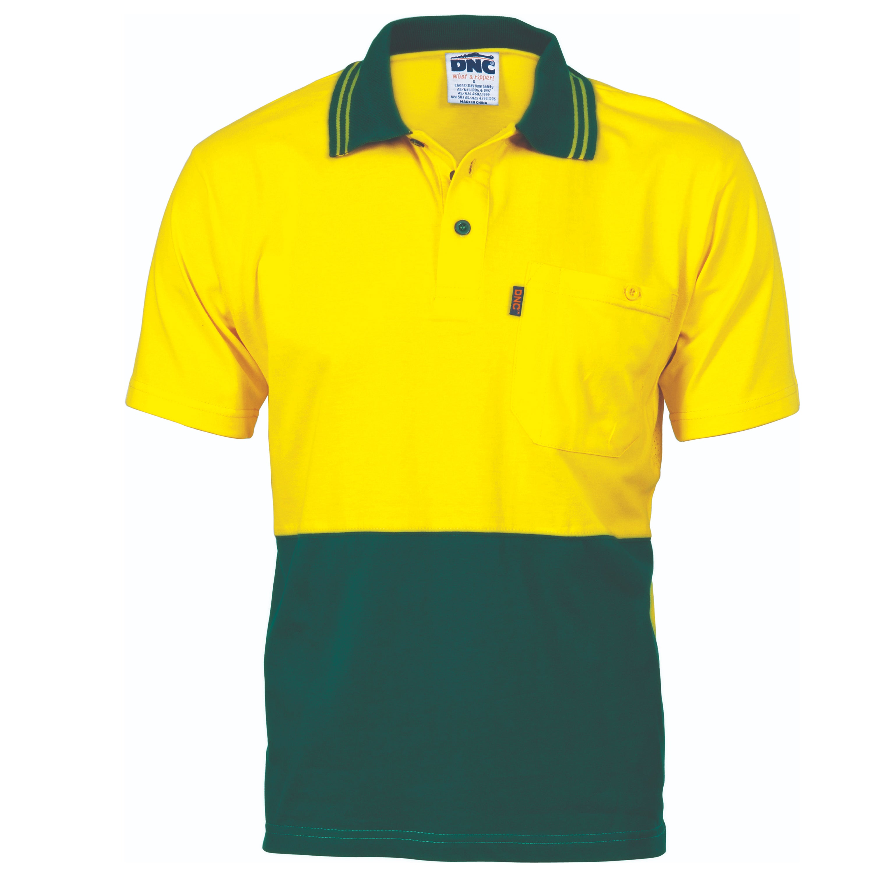 HiVis Cool-Breeze Cotton Jersey Polo Shirt
with Under Arm Cotton Mesh - S/S
