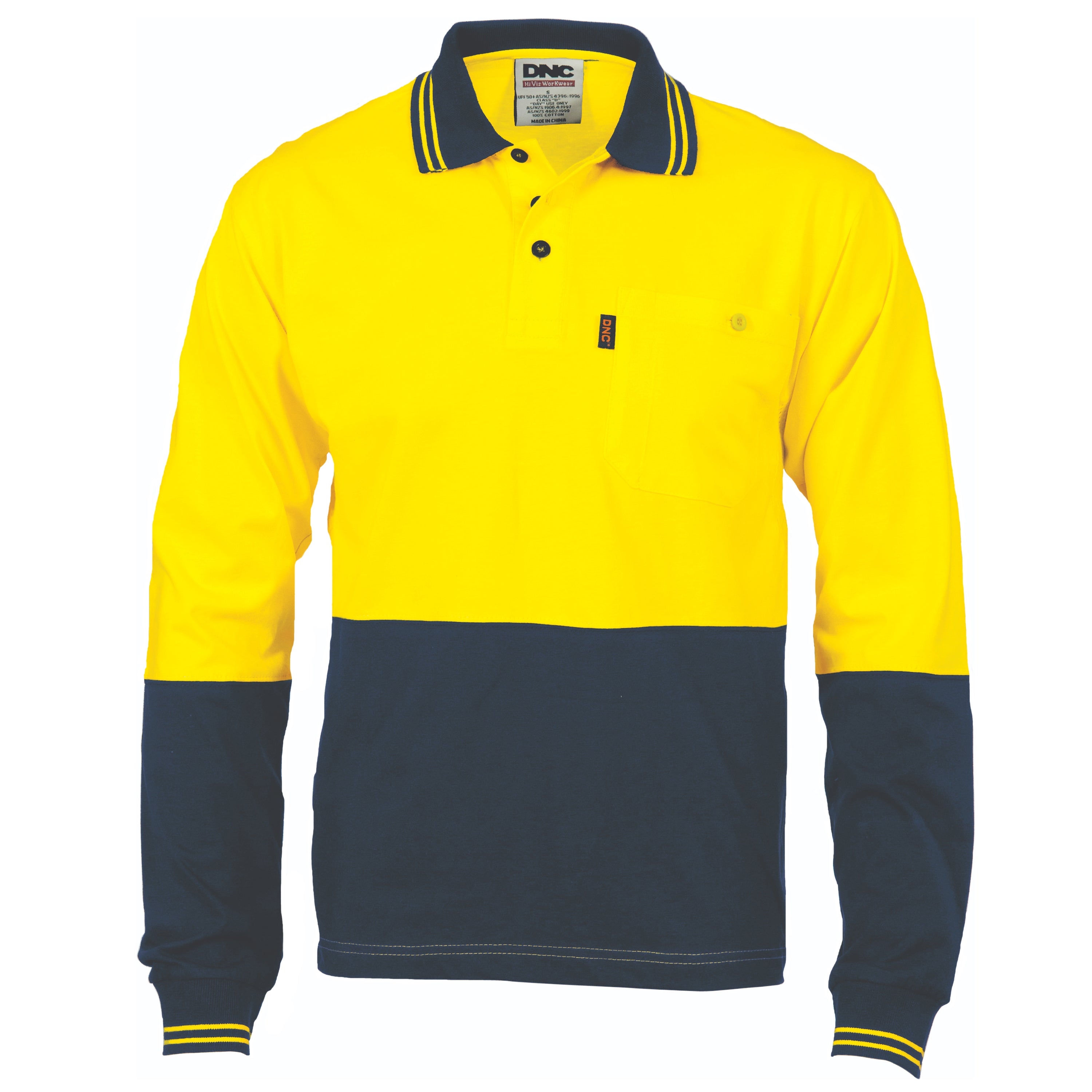 HiVis Cool-Breeze Cotton Jersey Polo Shirt
with Under Arm Cotton Mesh - L/S