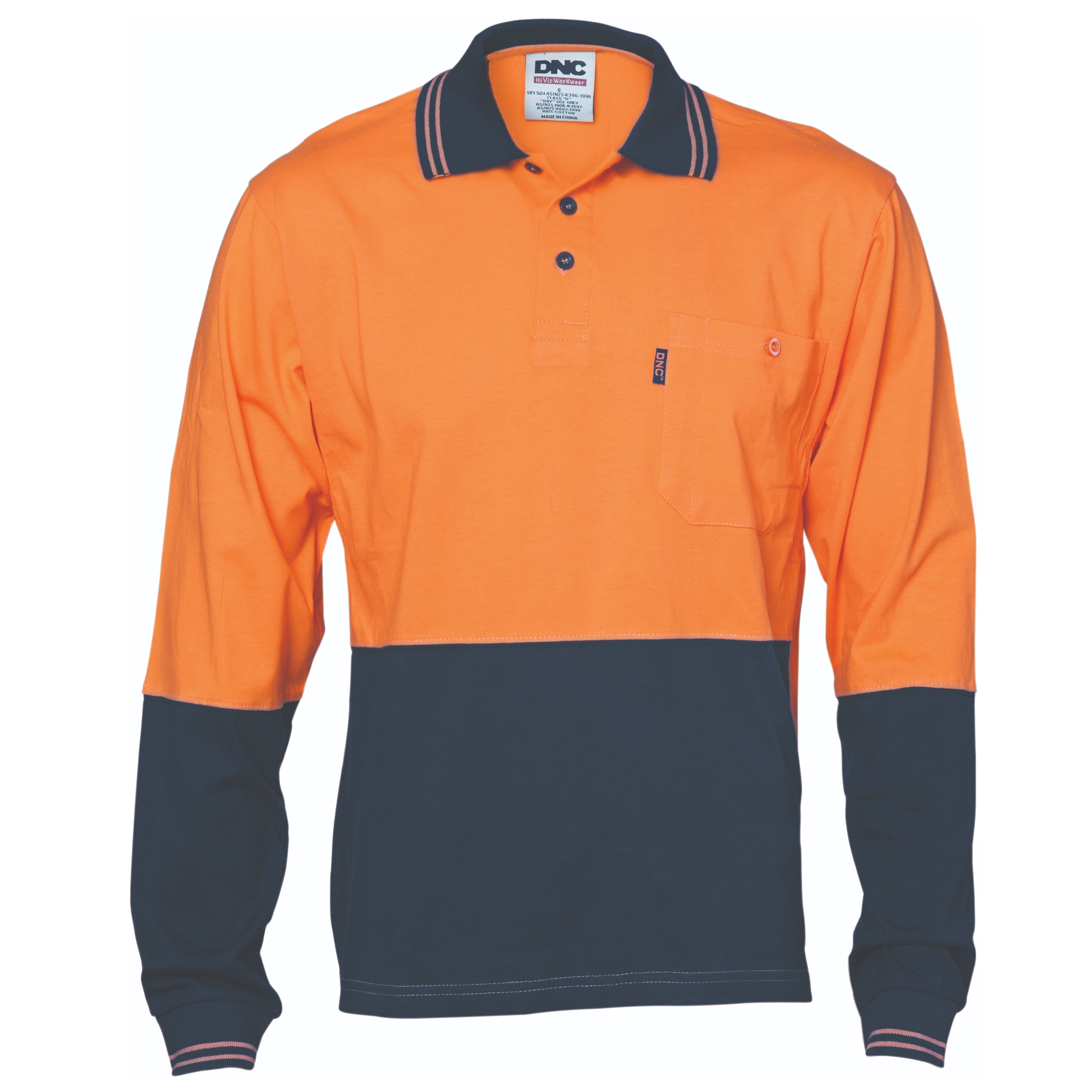HiVis Cool-Breeze Cotton Jersey Polo Shirt
with Under Arm Cotton Mesh - L/S