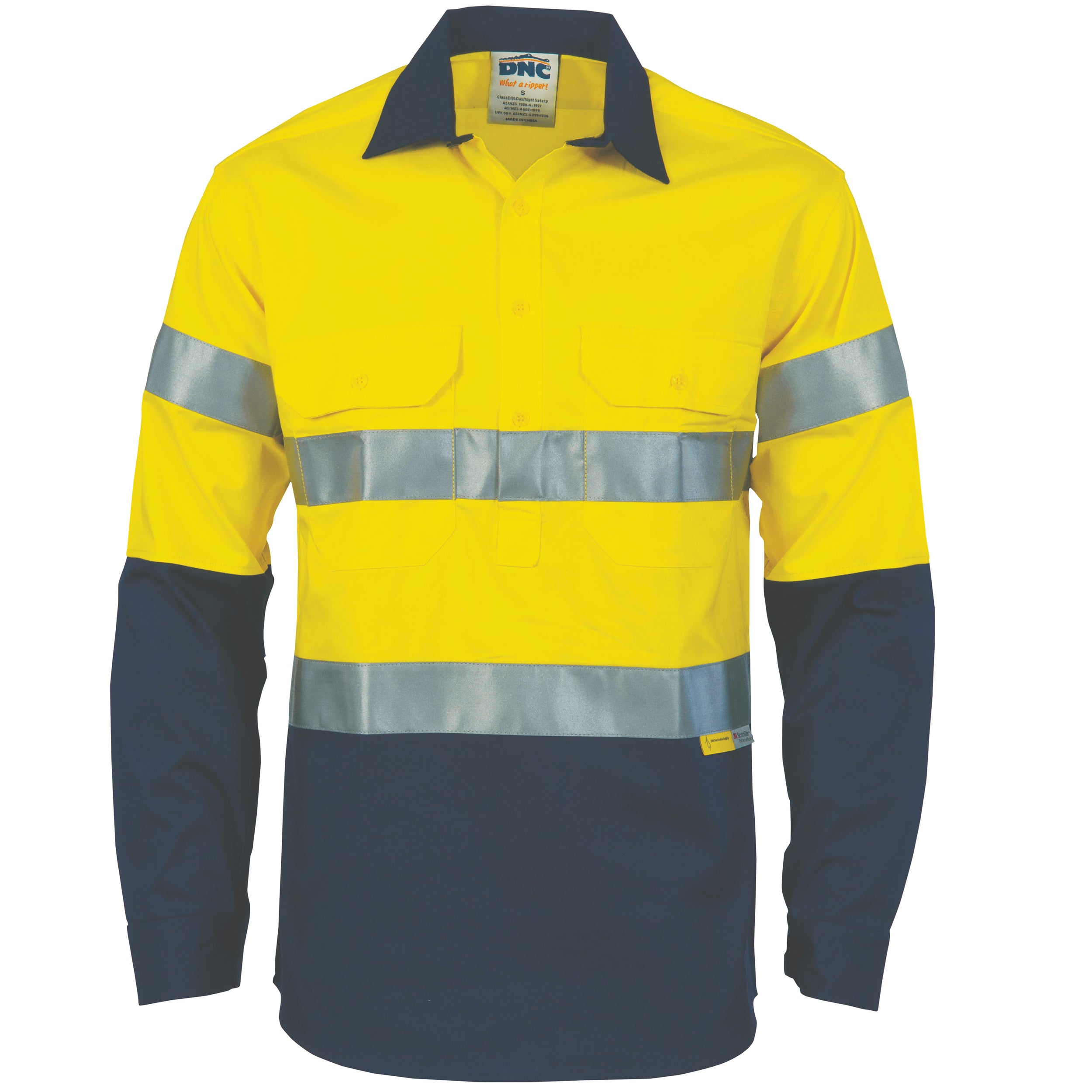 HiVis Two Tone Closed Front Cotton Shirt
with 3M R/Tape