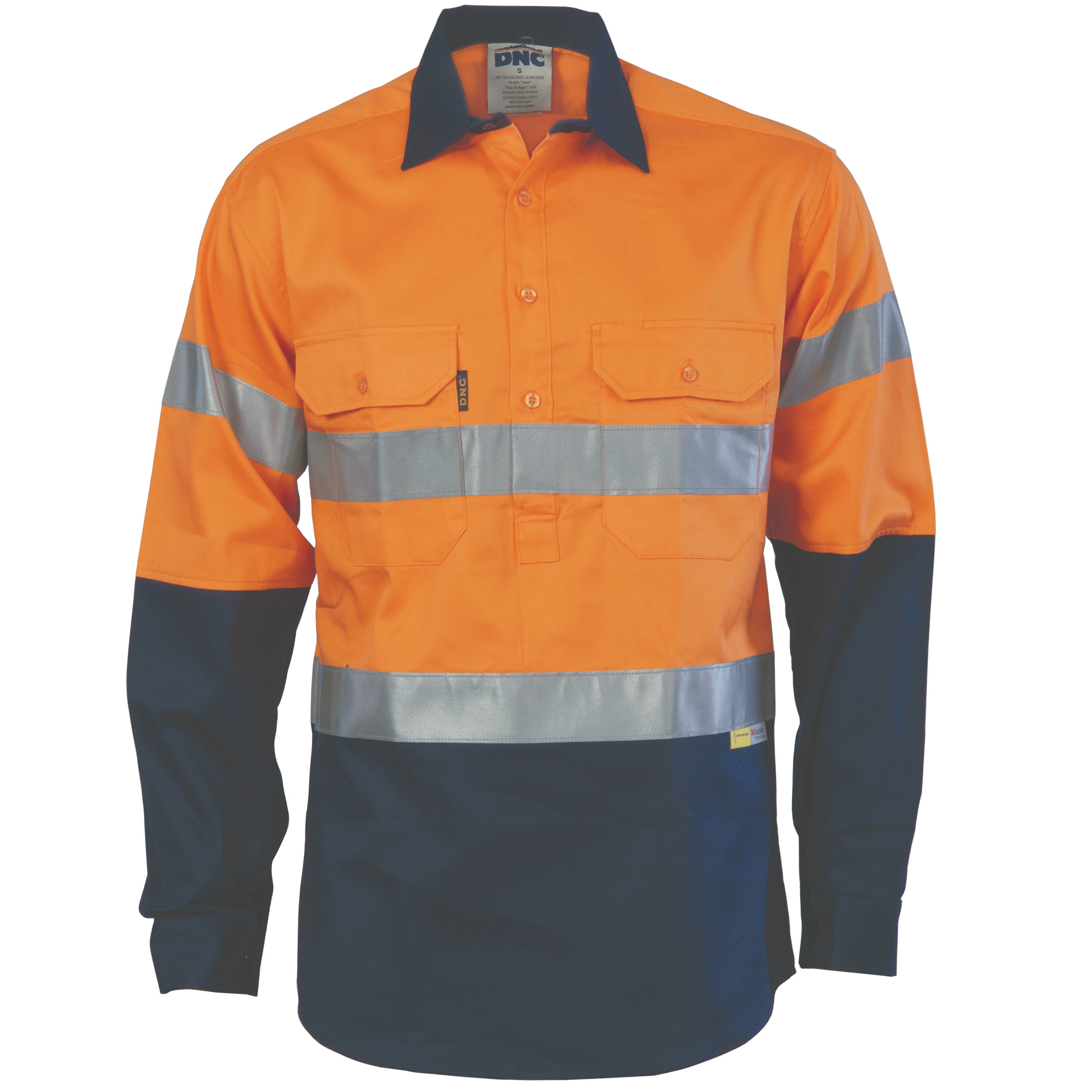 HiVis Two Tone Closed Front Cotton Shirt
with 3M R/Tape