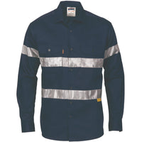 HiVis Cool-Breeze Cotton Shirt with 3M 8910 R/Tape - Long sleeve