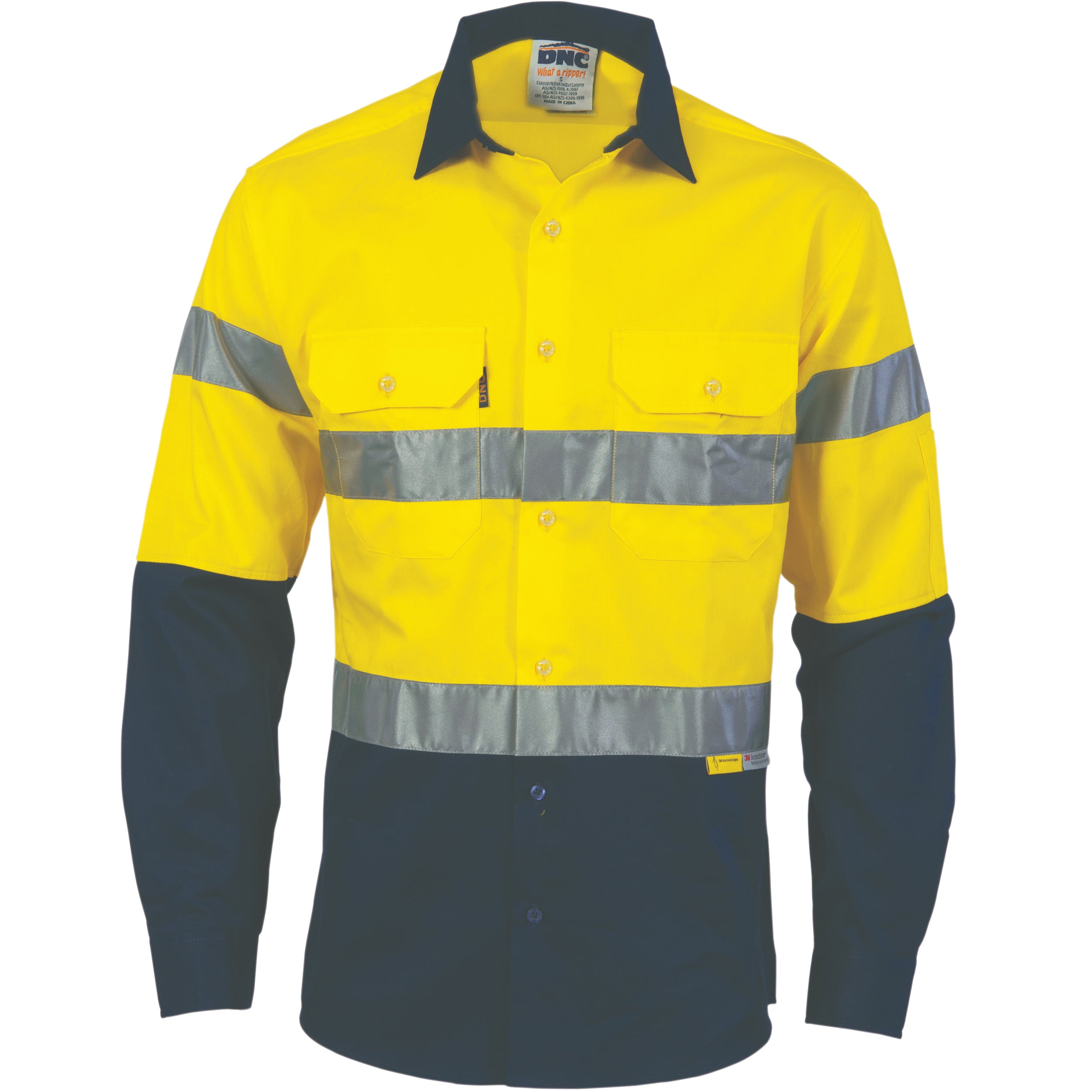 HiVis Cool-Breeze Cotton Shirt with 3M 8910 R/Tape - Long sleeve