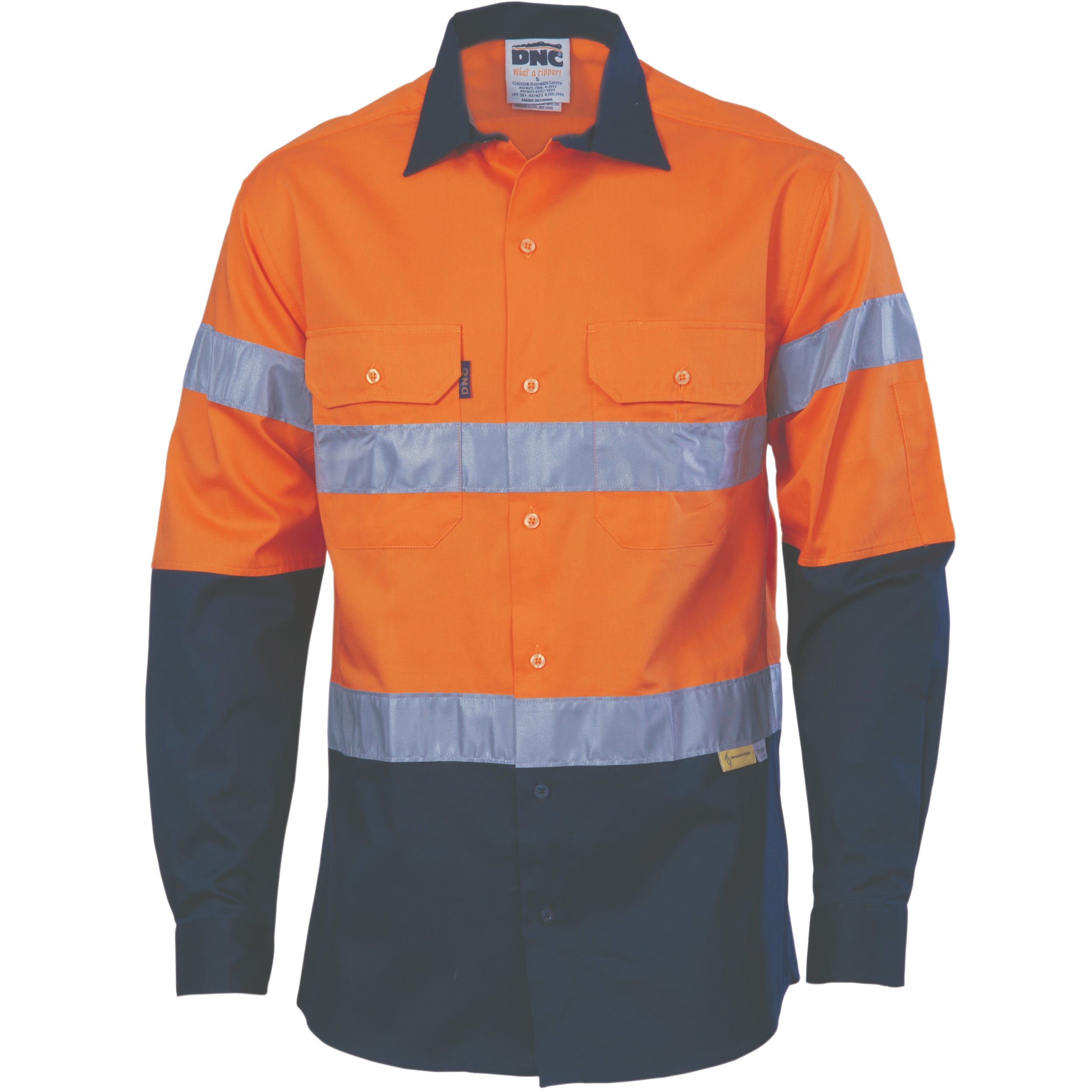 HiVis Cool-Breeze Cotton Shirt with 3M 8910 R/Tape - Long sleeve