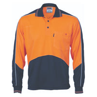 HiVis Cool Breathe Panel Polo Shirt - Long Sleeve