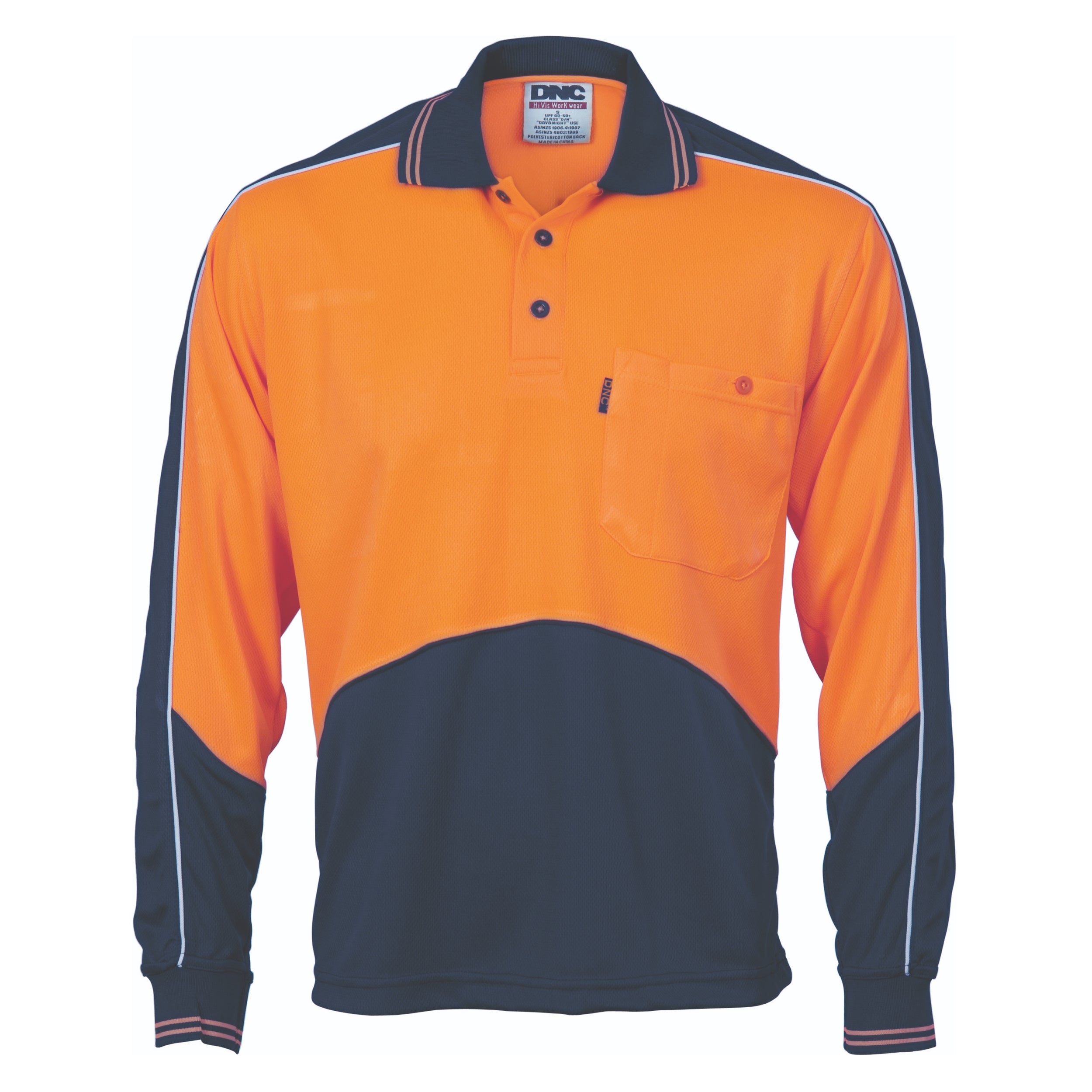 HiVis Cool Breathe Panel Polo Shirt - Long Sleeve