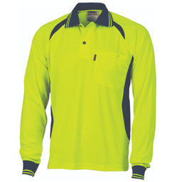 Cool-Breeze Contrast Mesh Polo - long sleeve