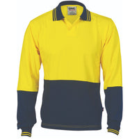 Hivis Cool Breeze Cotton Jersey Food Industry  Polo - Long Sleeve