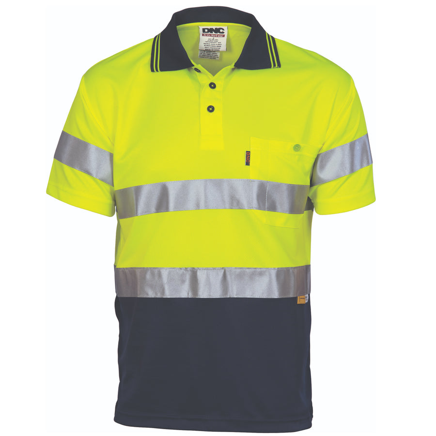 Hivis D/N Cool Breathe Polo Shirt With 3M 8906 R/Tape - Short Sleeve