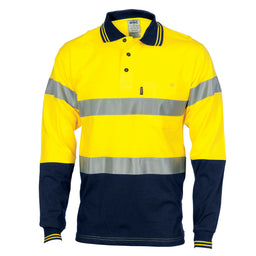 Hivis Cool-Breeze Cotton Jersey Polo With CSR R/Tape - L/S