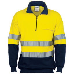 HiVis Two Tone 1/2 Zip Cotton Fleecy
Windcheater with 3M R/Tape
