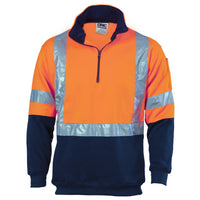 HiVis Cross Back D/N Two Tone 1/2 Zip Fleecy