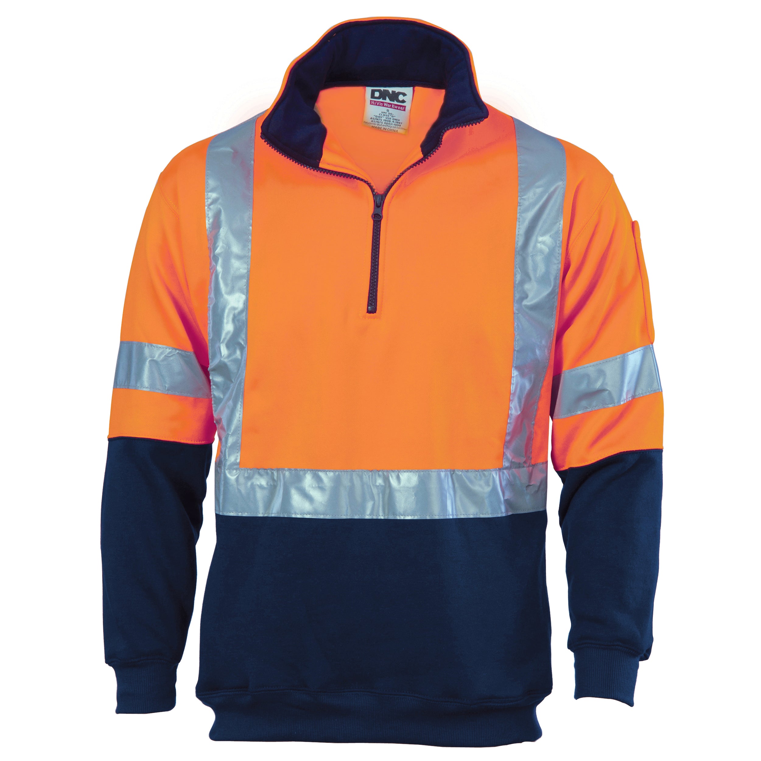 HiVis Cross Back D/N Two Tone 1/2 Zip Fleecy