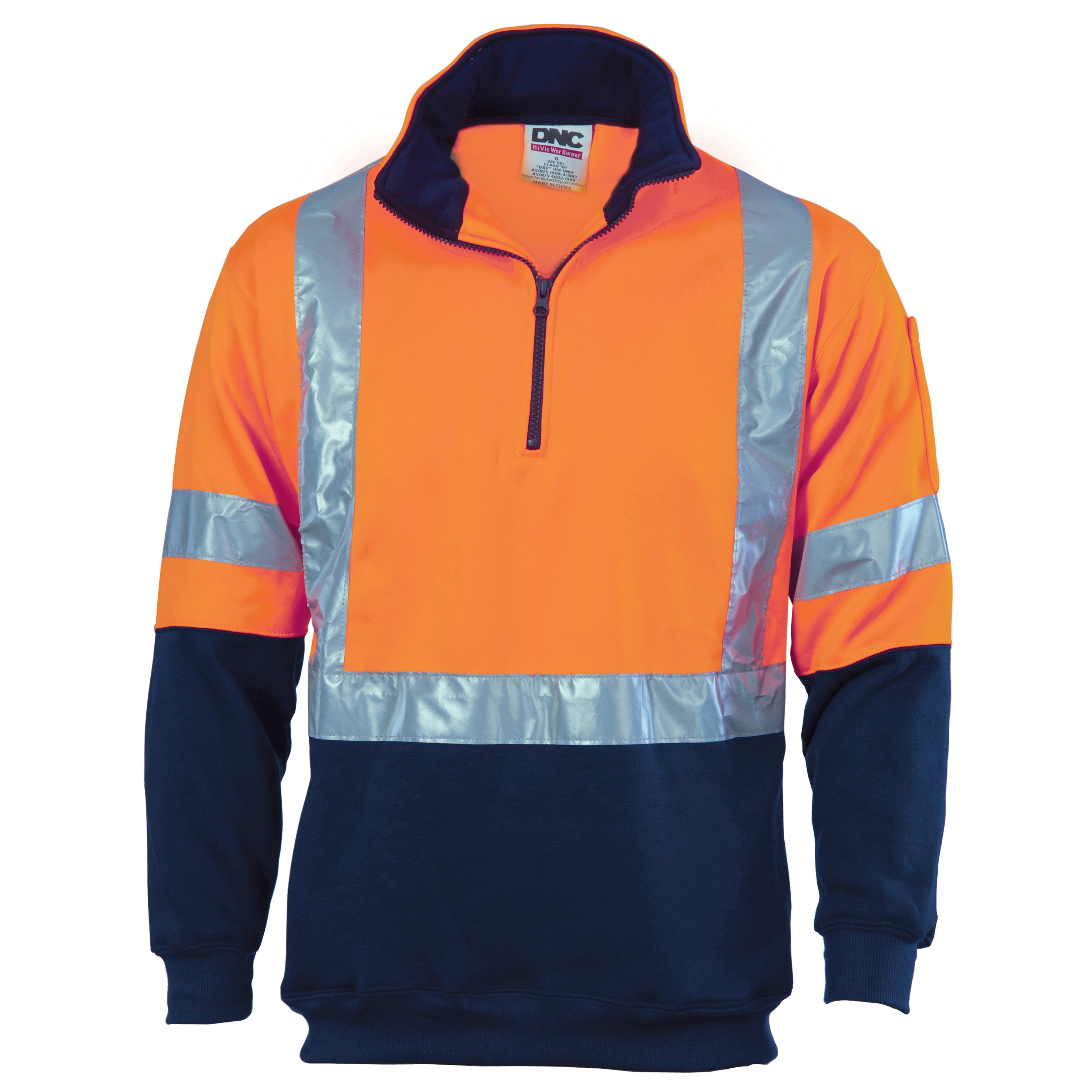 HiVis Cross Back D/N Two Tone 1/2 Zip Fleecy