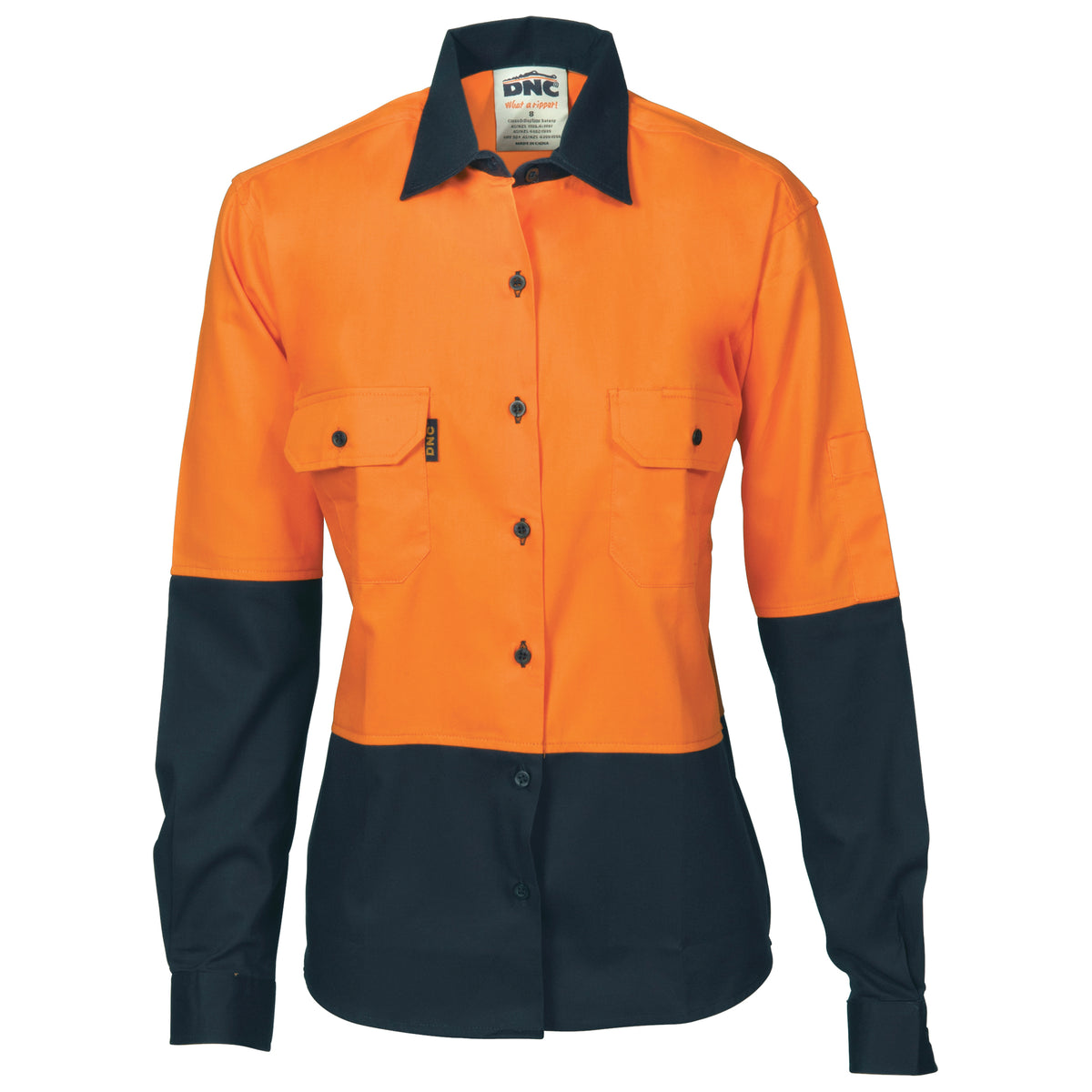 Ladies HiVis Two Tone Cott on
Drill Sh irt - Long Sleeve