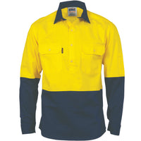 HiVis 2 Tone Cool-Breeze Close Front Cotton
Shirt - Long sleeve