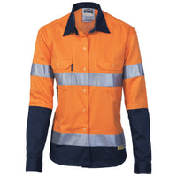 Ladies HiVis Two Tone Drill Sh irt
with 3M R/Tape - Long sleeve