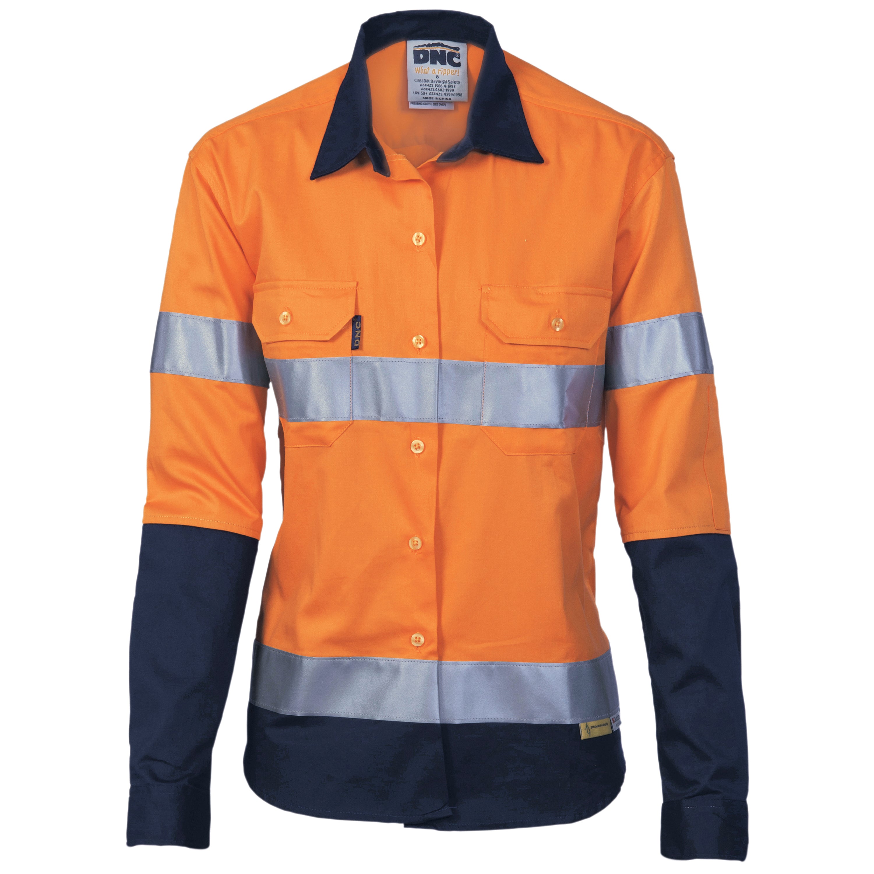 Ladies HiVis Two Tone Drill Sh irt
with 3M R/Tape - Long sleeve