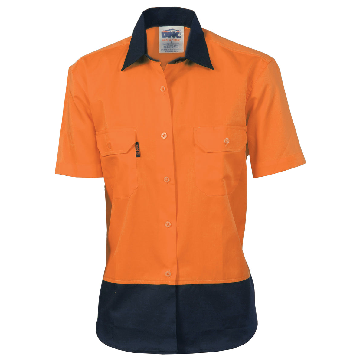 Ladies HiVis 2 Tone Cool-Breeze Cotton Shirt - Short Sleeve