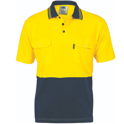 HiVis Cool-Breeze 2 Tone Cotton Jersey Polo
Shirt with Twin Chest Pocket - S/S