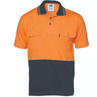 HiVis Cool-Breeze 2 Tone Cotton Jersey Polo
Shirt with Twin Chest Pocket - S/S