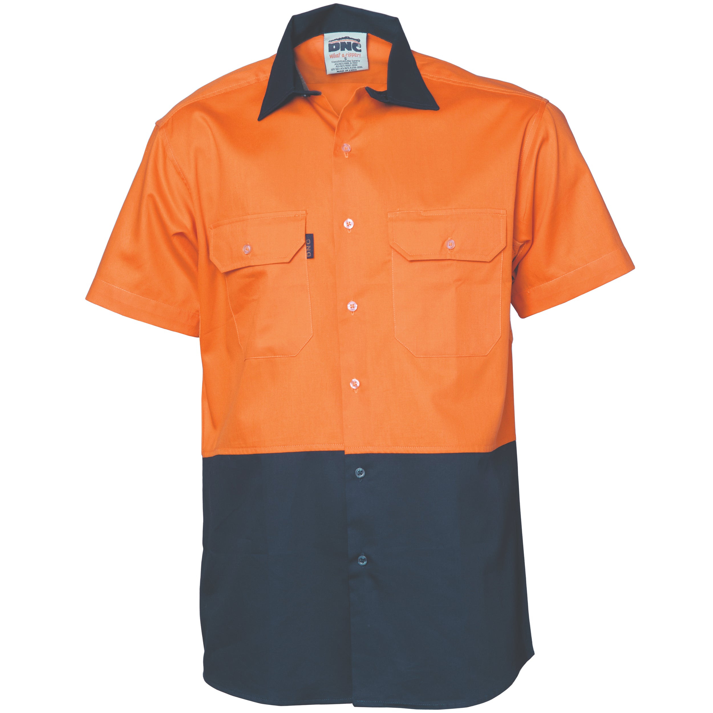 HiVis Two Tone Cotton Drill Vented Shirt -
Short Sleeve