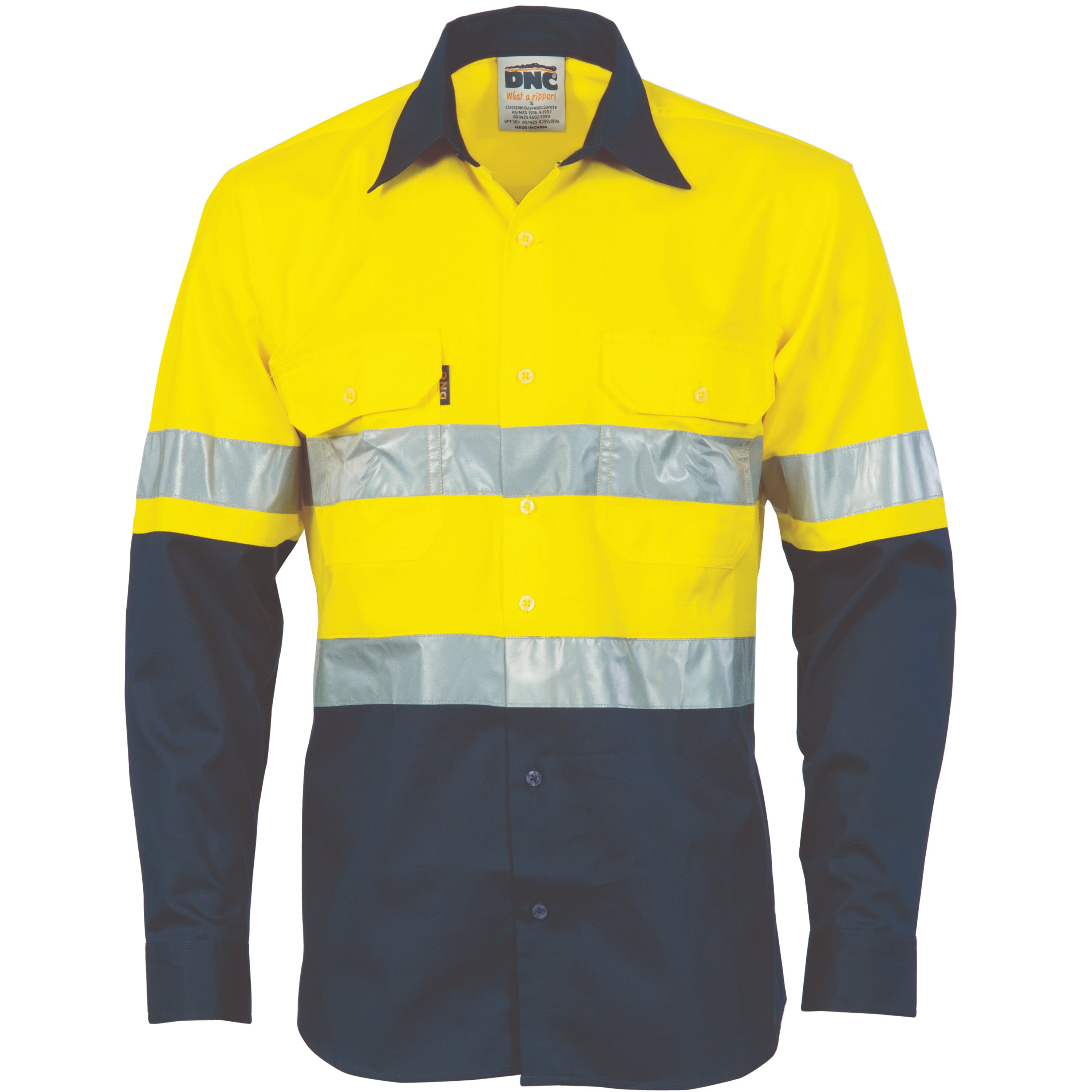 HiVis Cool-Breeze Vertical Vented Cotton Shirt
with Generic R/Tape - Long sleeve