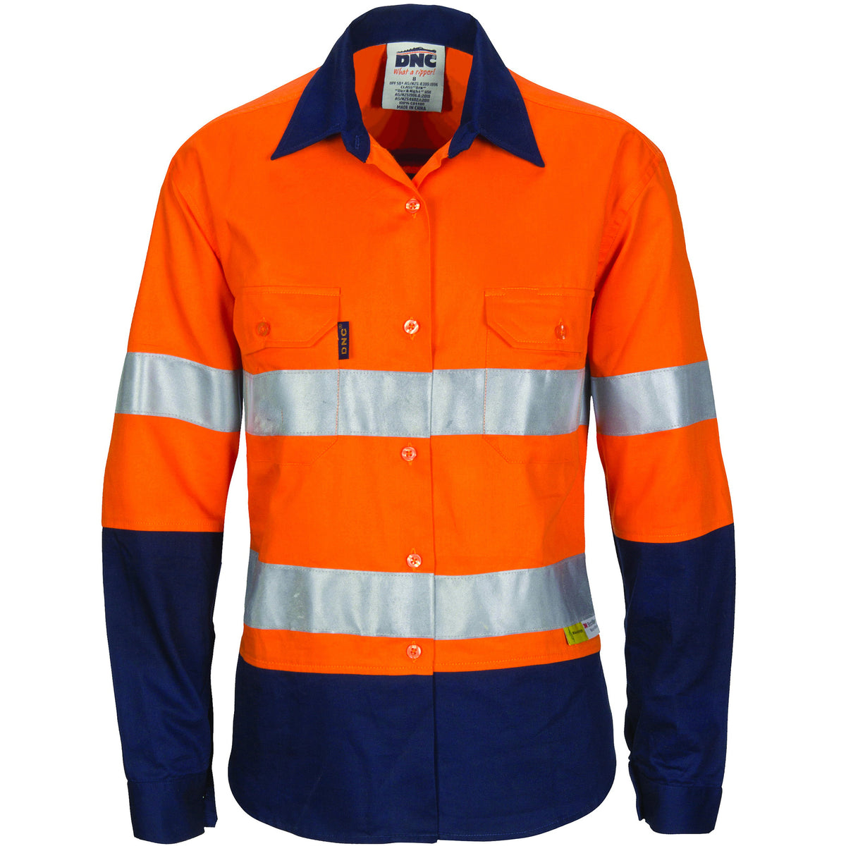 Ladies HiVis Two Tone Cool-Breeze Cott on Sh irt
with 3M R/Tape - Long sleeve