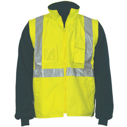 HiVis Cross Back D/N “4 in 1” Zip Off Sleeve Reversible Vest