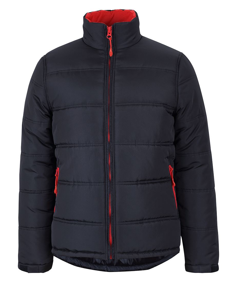 JB's PUFFER CONTRAST JACKET BLACK/RED-2XS