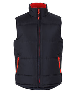 JB's PUFFER CONTRAST VEST BLACK/RED-2XS