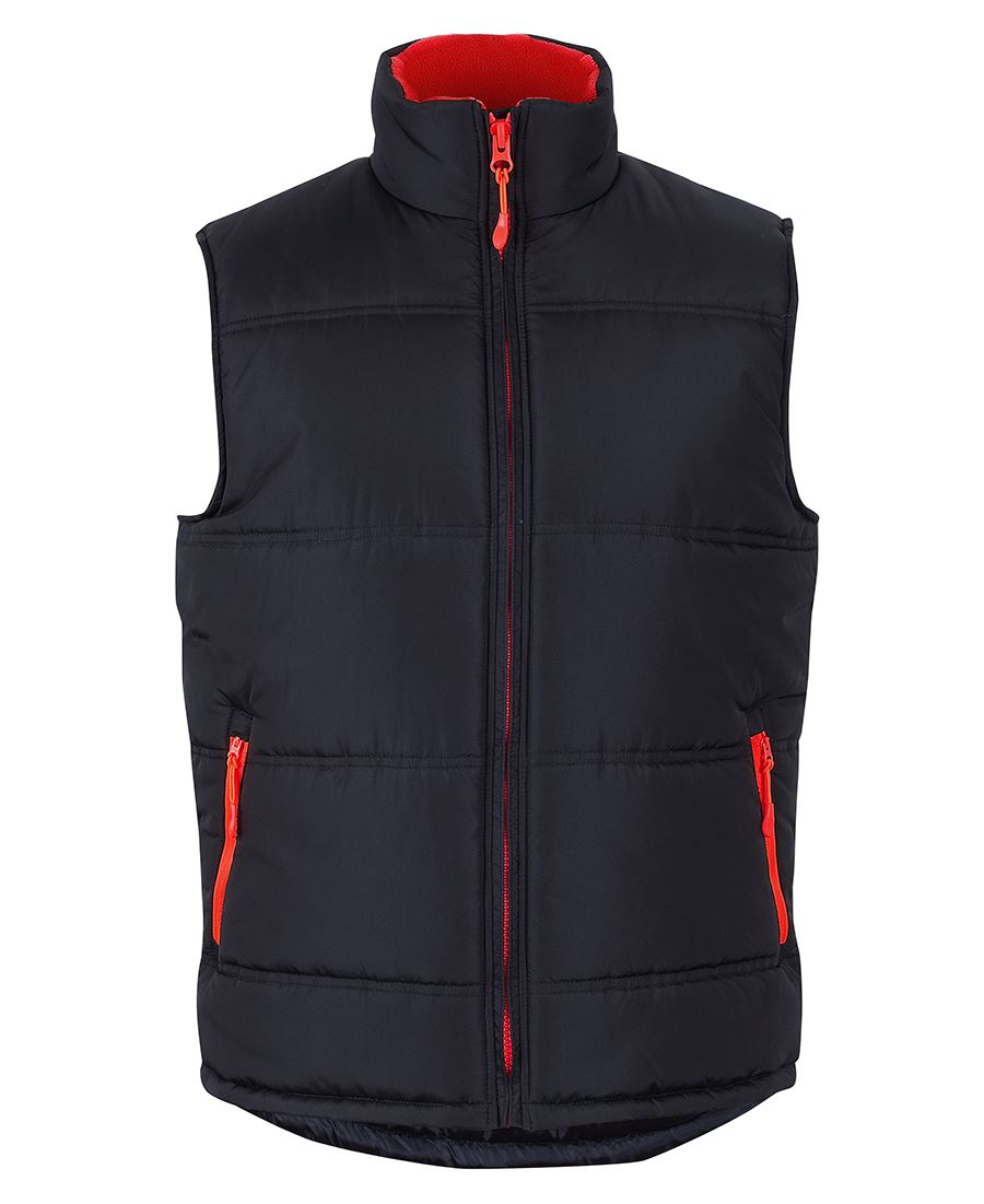 JB's PUFFER CONTRAST VEST BLACK/RED-2XS