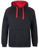 JB's CONTRAST FLEECY HOODIE BLACK/RED