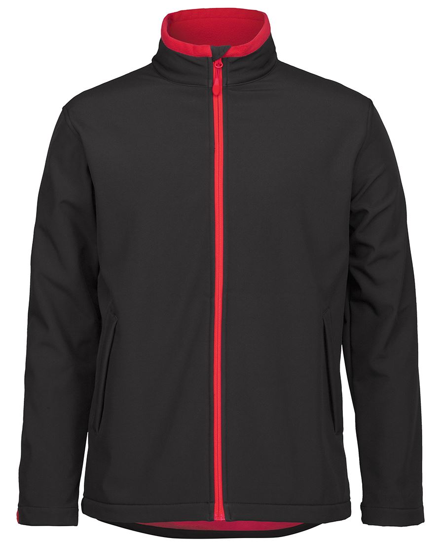 PDM THREE LAYER SOFTSHELL JACKET BLACK/RED