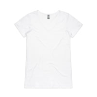 4010 bevel v neck tee white