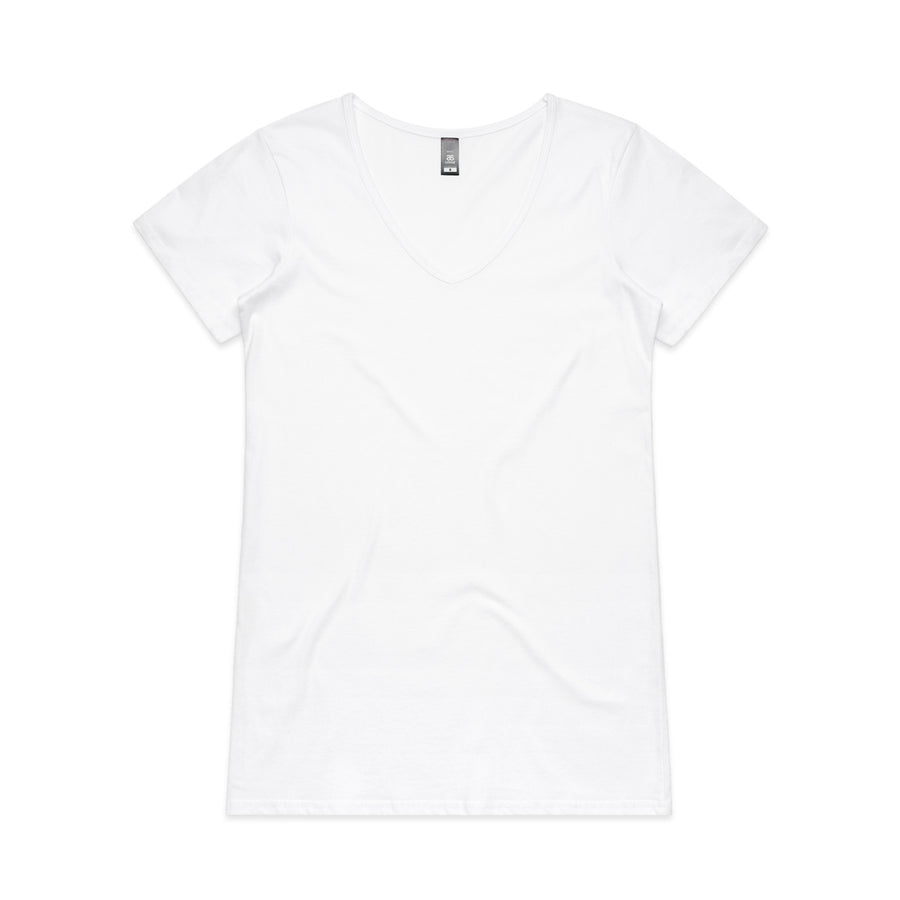 4010 bevel v neck tee white