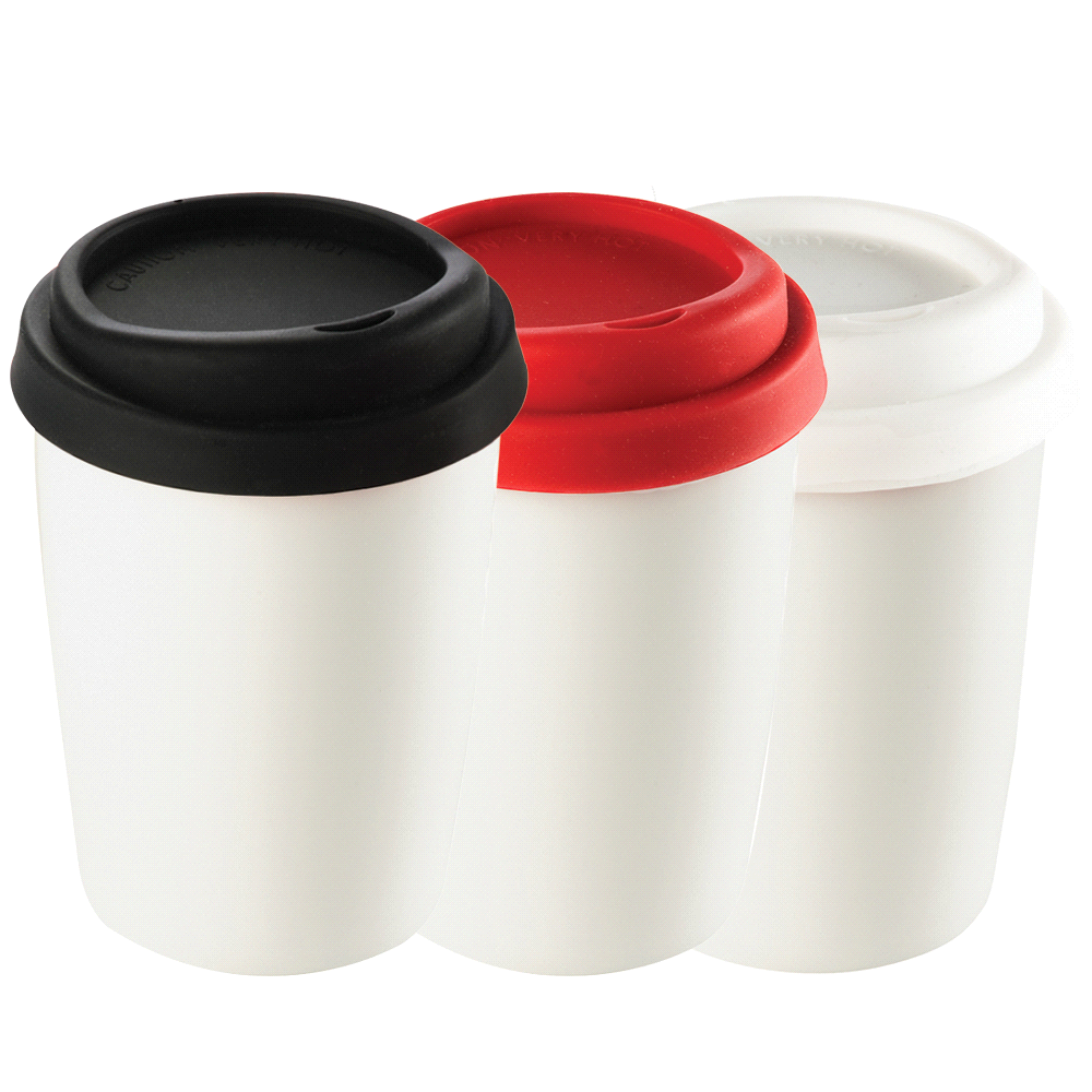Ceramic Mug 250ml w/ Silicone Lid