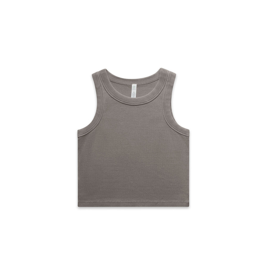 4035 faded organic crop tank faded grey